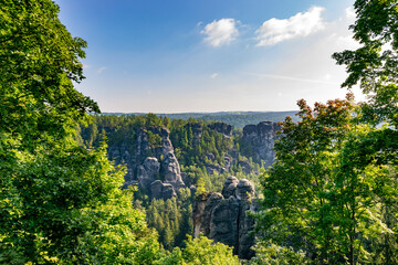 Fototapeta na wymiar Rock formations in Saxon Switzerland
