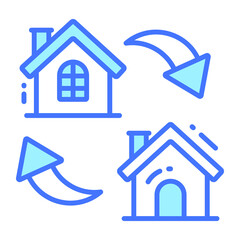 replacement house trendy icon, glyph style isolated on white background. Symbol for your web site design, logo, app, UI.