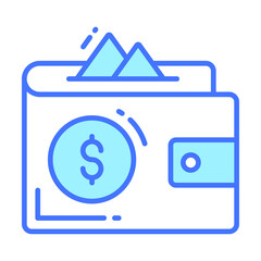 Wallet trendy icon, glyph style isolated on white background. Symbol for your web site design, logo, app, UI.