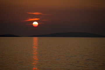 sunset over the mediterranean sea at dugi otok