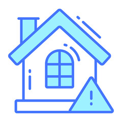 warning house trendy icon, glyph style isolated on white background. Symbol for your web site design, logo, app, UI.