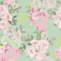 seamless pattern abstracts floral composition