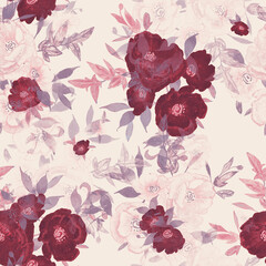 seamless pattern abstracts floral composition