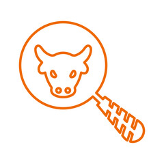 Analysis, cow, bull, research line icon. Outline vector.