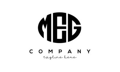 MEG three Letters creative circle logo design