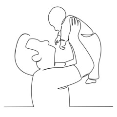 dad throws up the child