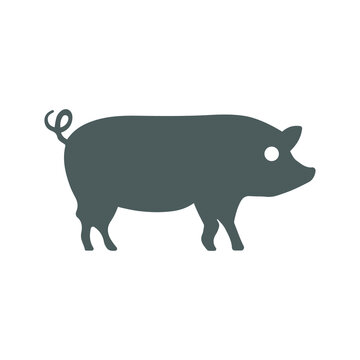 Pig, agriculture, animal, domestic, farm icon. Gray vector graphics.