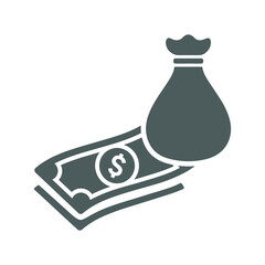Profit, finance, investment icon. Gray vector graphics.