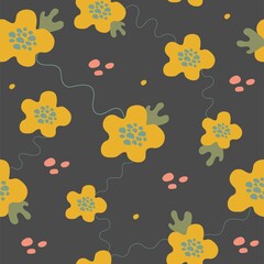 Vector seamless flower pattern. For textile or print.