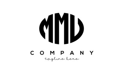 MMU three Letters creative circle logo design