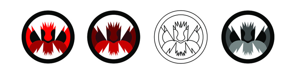 Cartoon vampire teeth icon set. Vector isolated on white background.