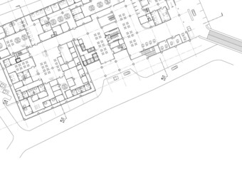 Floor plan designed building on the drawing.