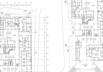 Floor plan designed building on the drawing.