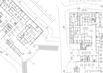 Floor plan designed building on the drawing.