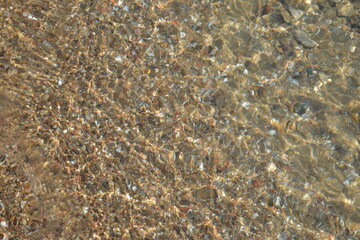 clear lake water with light reflections