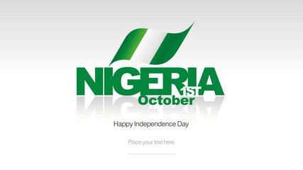 Nigeria Independence Day flag logo icon banner - obrazy, fototapety, plakaty