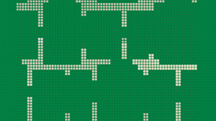 Green background texture. Square geometric shapes mosaic style. Grunge style.