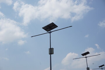 Solar Cell with sky background