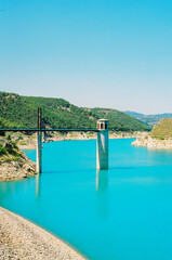 Water reserve in spain. powerful cyan tint.