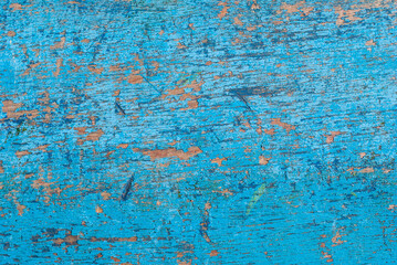 Fototapeta na wymiar Blue texture with flaking paint