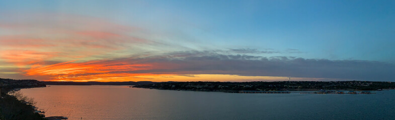 sunset over the lake