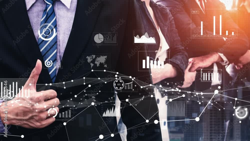 Poster conceptual business dashboard for financial data analysis . 3d render computer graphic .