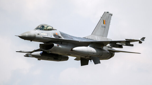 Belgian Air Force General Dynamics F-16 Fighting Falcon fighter jet aircraft