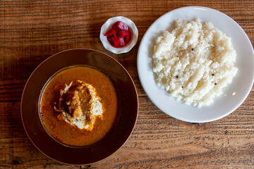 ポークカレーとライスとアチャール