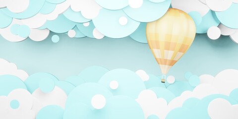 Obraz premium Hot Air Balloons in the Sky 3D Illustration
