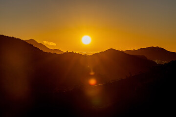 sunset in the mountains