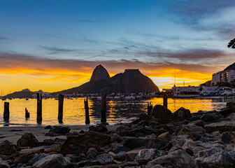 sunset over the river