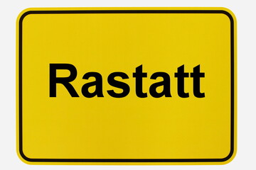 Illustration eines Stadteingangsschildes der Stadt Rastatt in Baden-Württemberg