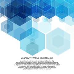 vector blue hexagons. abstract background. eps 10
