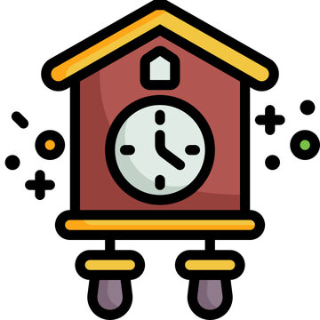 recommend clip art: cuckoo clock line icon