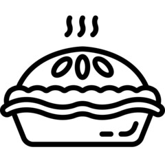 apple pie line icon