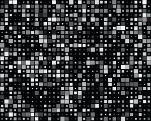 Seamless pattern with grey squares on a black background