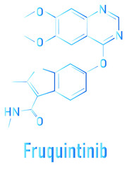 Skeletal formula of Fruquintinib cancer drug molecule.