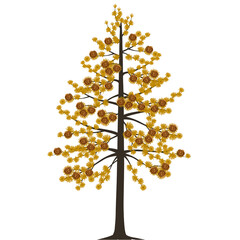 Dahurian gmelin larch tree in autumn on a white background. - obrazy, fototapety, plakaty