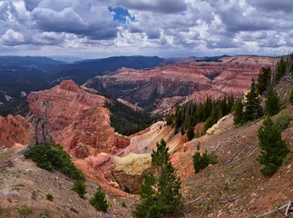 Cedar Breaks National Monument views from hiking trail near Brian head and Cedar City, Utah. United States. USA