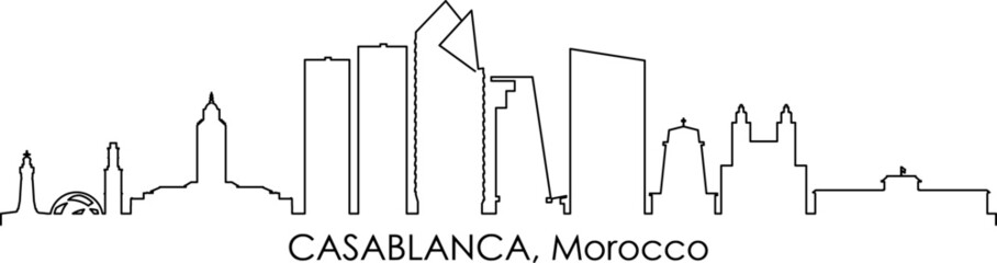 CASABLANCA Morocco Africa City Skyline Vector
