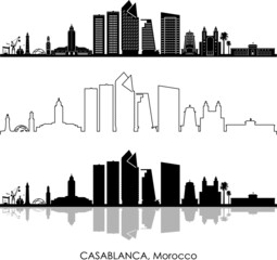 Fototapeta premium CASABLANCA Morocco Africa City Skyline Vector 