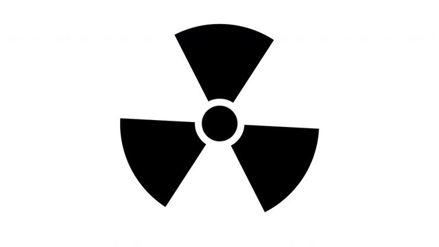 Motion graphic video element. Animated rotation radiation icon sign. Biological caution symbol
