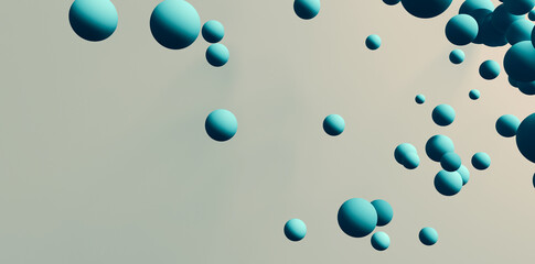 3D render of different size of spheres