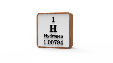 3d Hydrogen Element Sign. Stock image	
