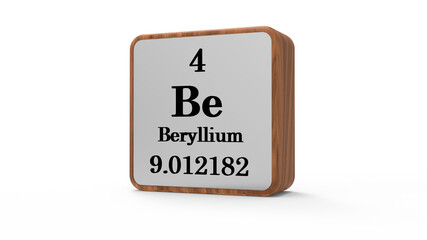 3d Berylium Element Sign. Stock image.