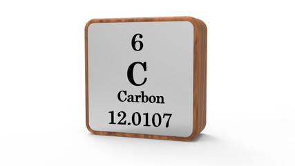 3d Carbon Element Sign. Stock image.	