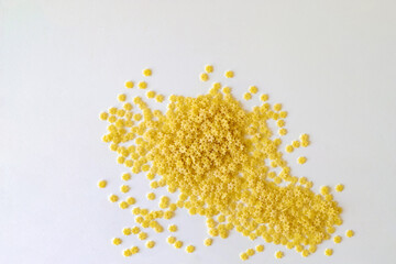 pasta in the form of stars on a white surface