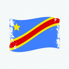 Democratic Republic of the Congo Country Transparent Wavy Flag Grunge Brush png
