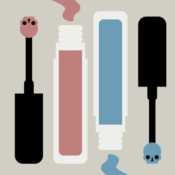 Open pink and blue lipgloss