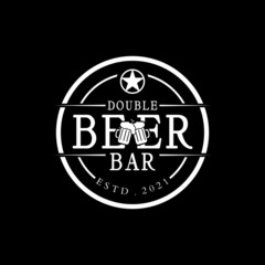 beer drink logo, stamp logo design